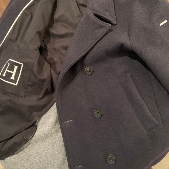 Hackett Pea Coat - Navy - 100% Wool - Picture 7 of 7